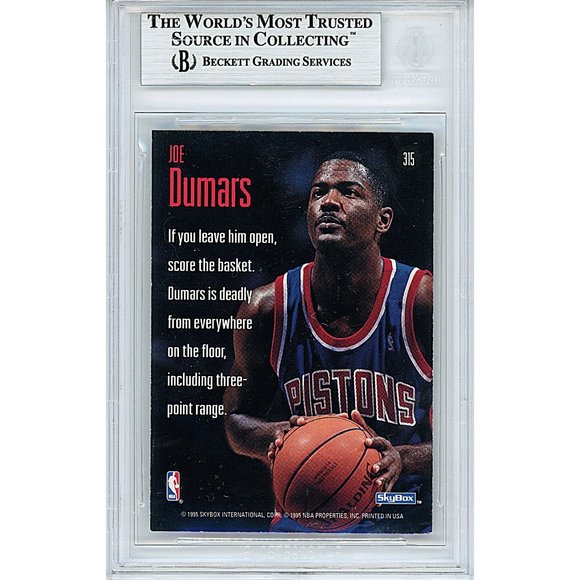 Joe Dumars Pistons Signed 1994-95 Skybox Basketball Card Beckett BAS Autograph - Picture 2 of 4